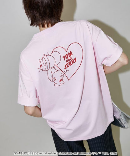 TOM AND JERRY（貓和老鼠） 心形圖案 功能性T恤