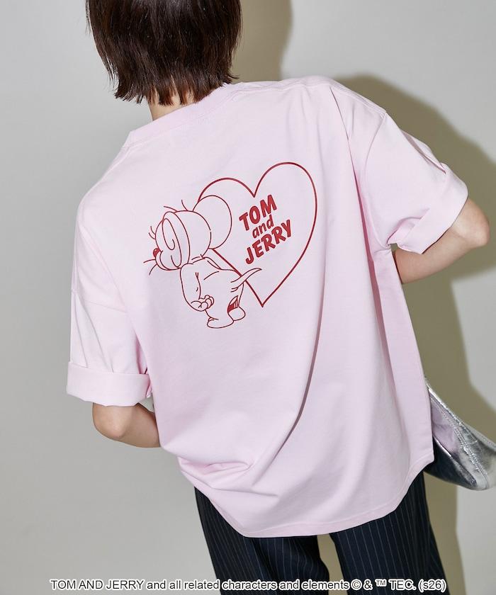 TOM AND JERRY（貓和老鼠） 心形圖案 功能性T恤
