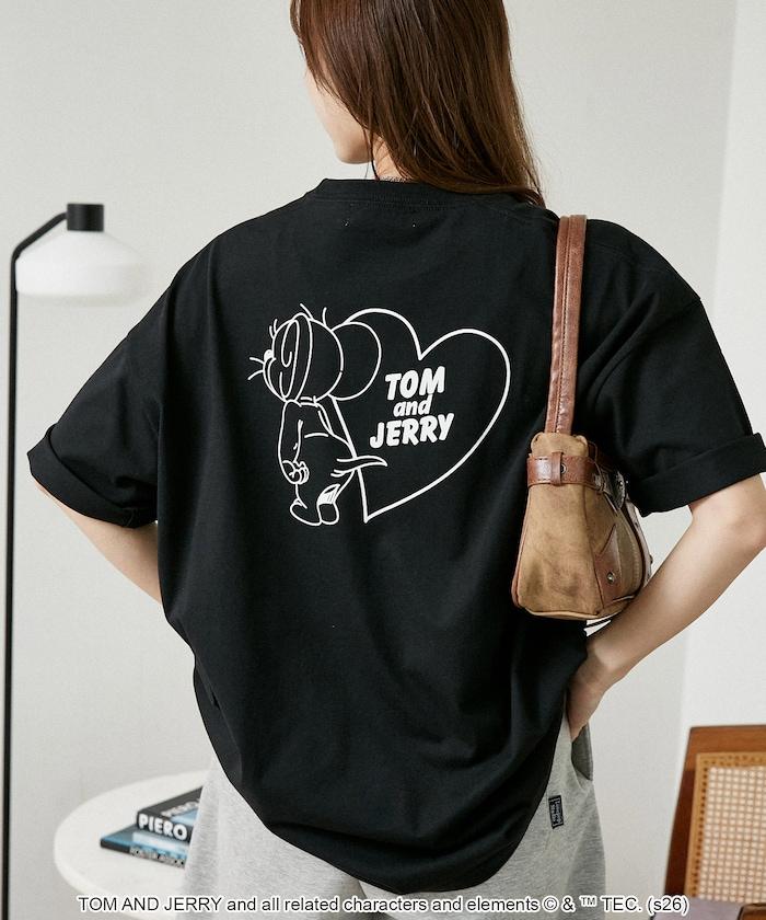TOM AND JERRY（貓和老鼠） 心形圖案 功能性T恤