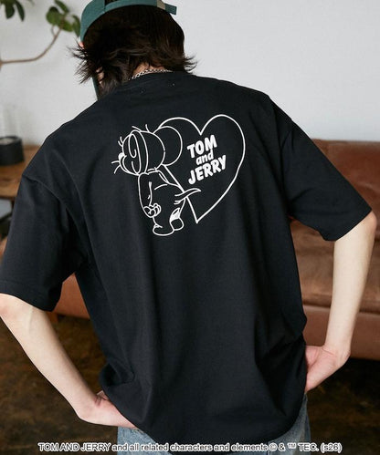 TOM AND JERRY（貓和老鼠） 心形圖案 功能性T恤