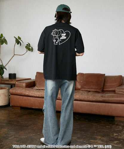 TOM AND JERRY（貓和老鼠） 心形圖案 功能性T恤
