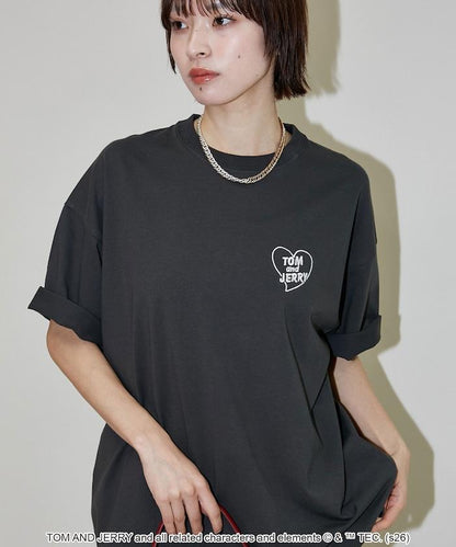 TOM AND JERRY（貓和老鼠） 心形圖案 功能性T恤
