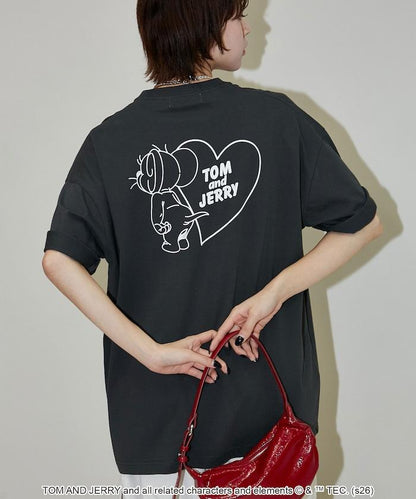 TOM AND JERRY（貓和老鼠） 心形圖案 功能性T恤