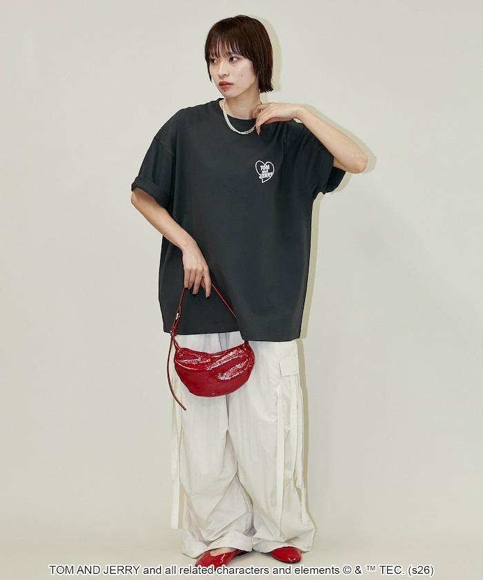 TOM AND JERRY（貓和老鼠） 心形圖案 功能性T恤