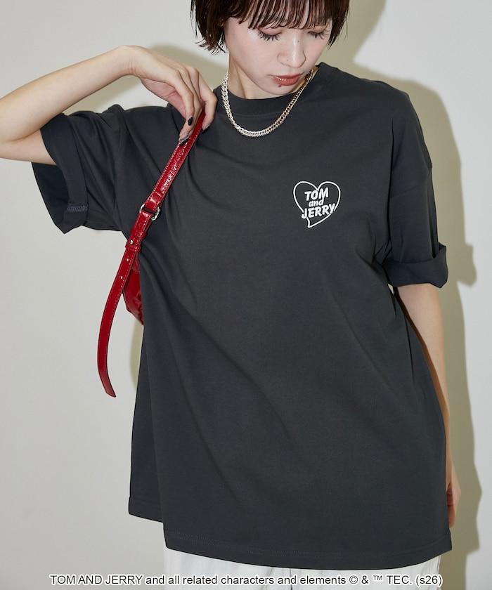 TOM AND JERRY（貓和老鼠） 心形圖案 功能性T恤