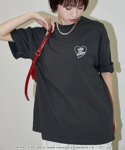 TOM AND JERRY（貓和老鼠） 心形圖案 功能性T恤