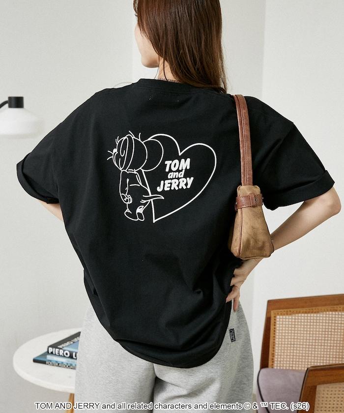 TOM AND JERRY（貓和老鼠） 心形圖案 功能性T恤