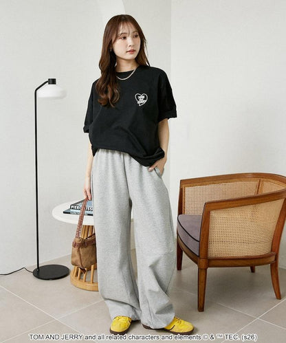 TOM AND JERRY（貓和老鼠） 心形圖案 功能性T恤