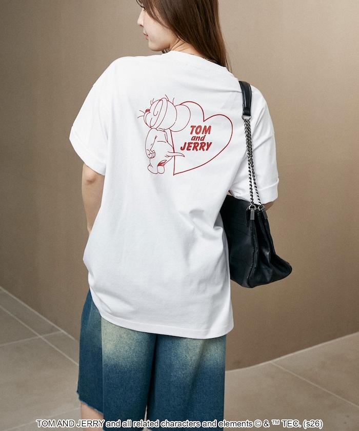TOM AND JERRY（貓和老鼠） 心形圖案 功能性T恤