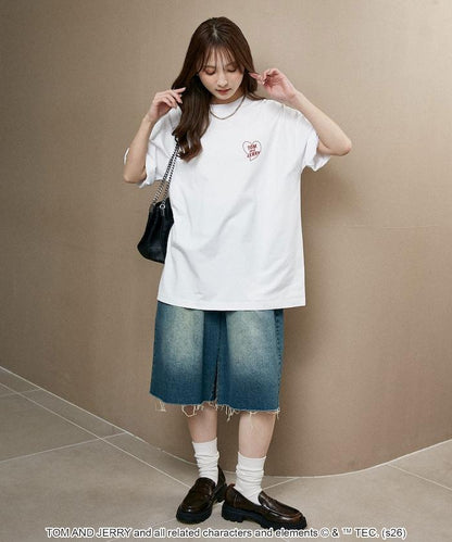 TOM AND JERRY（貓和老鼠） 心形圖案 功能性T恤