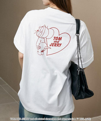 TOM AND JERRY（貓和老鼠） 心形圖案 功能性T恤