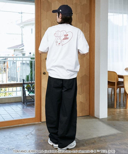 TOM AND JERRY（貓和老鼠） 心形圖案 功能性T恤