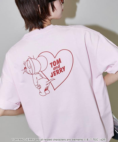 TOM AND JERRY（貓和老鼠） 心形圖案 功能性T恤