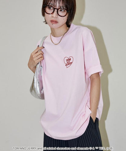 TOM AND JERRY（貓和老鼠） 心形圖案 功能性T恤