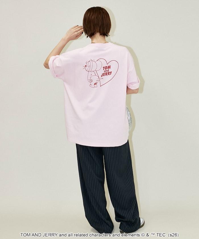 TOM AND JERRY（貓和老鼠） 心形圖案 功能性T恤