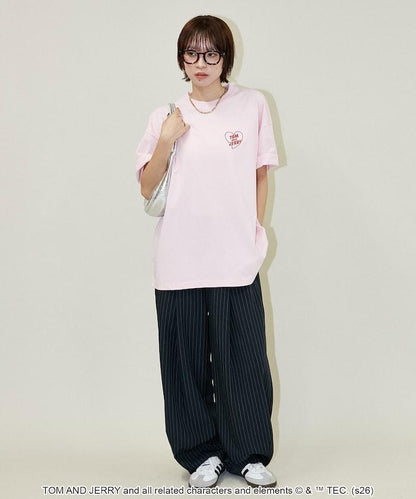 TOM AND JERRY（貓和老鼠） 心形圖案 功能性T恤