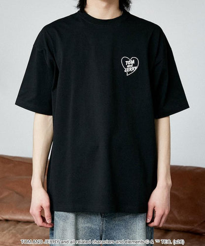 TOM AND JERRY（貓和老鼠） 心形圖案 功能性T恤