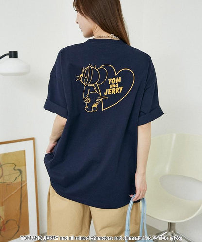 TOM AND JERRY（貓和老鼠） 心形圖案 功能性T恤