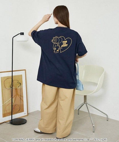 TOM AND JERRY（貓和老鼠） 心形圖案 功能性T恤