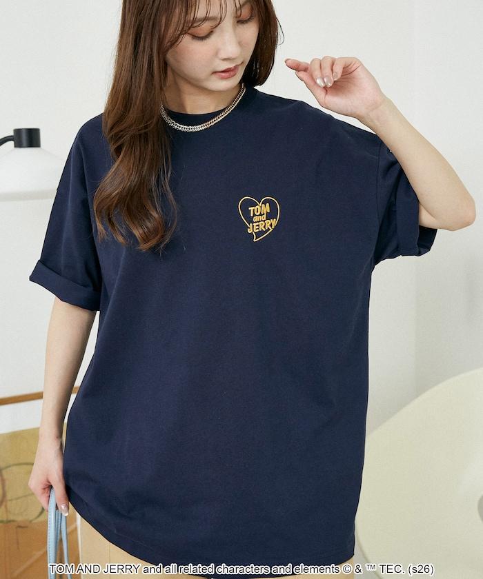 TOM AND JERRY（貓和老鼠） 心形圖案 功能性T恤