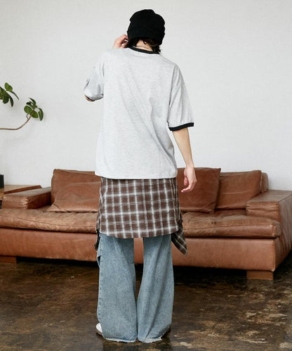 Mickey Mouse ミッキーマウス（米老鼠） 功能性面料 手繪圖案 Ringer圓領T恤