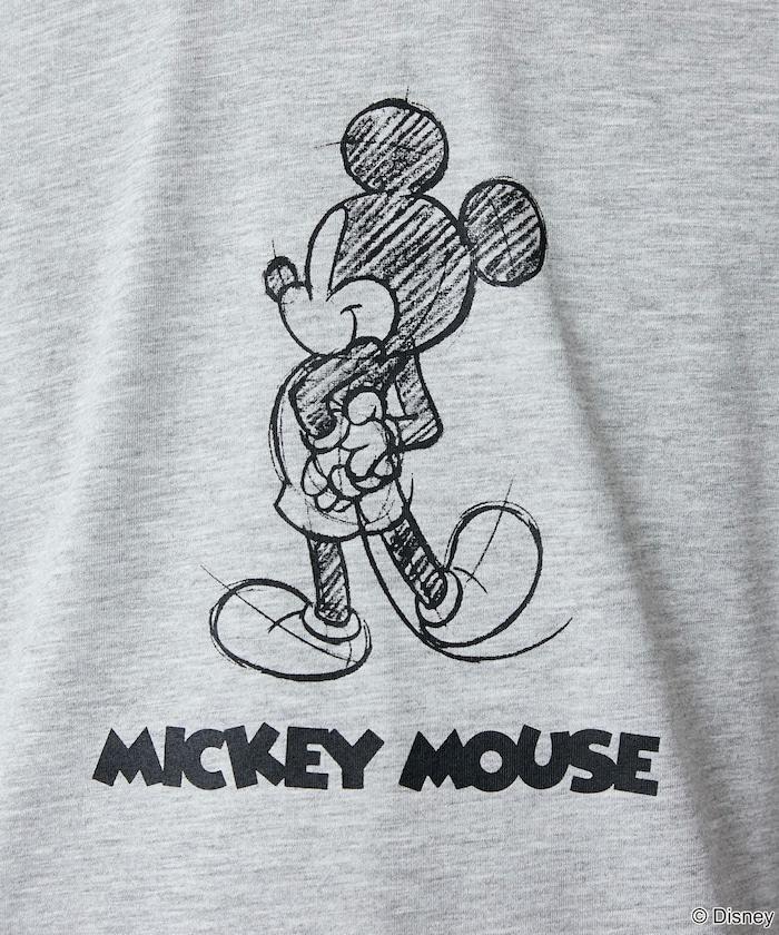 Mickey Mouse ミッキーマウス（米老鼠） 功能性面料 手繪圖案 Ringer圓領T恤