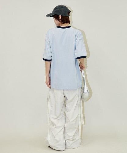 Mickey Mouse ミッキーマウス（米老鼠） 功能性面料 手繪圖案 Ringer圓領T恤