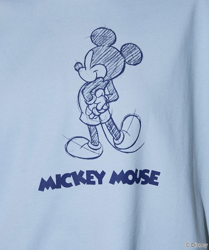 Mickey Mouse ミッキーマウス（米老鼠） 功能性面料 手繪圖案 Ringer圓領T恤