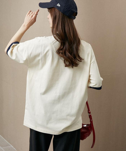 Mickey Mouse ミッキーマウス（米老鼠） 功能性面料 手繪圖案 Ringer圓領T恤