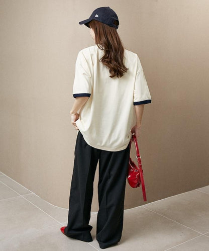 Mickey Mouse ミッキーマウス（米老鼠） 功能性面料 手繪圖案 Ringer圓領T恤