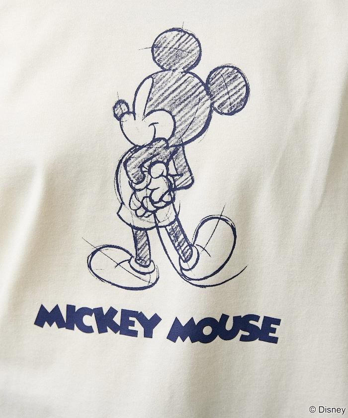 Mickey Mouse ミッキーマウス（米老鼠） 功能性面料 手繪圖案 Ringer圓領T恤
