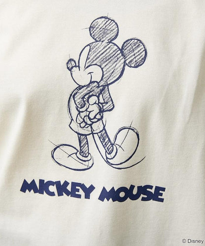 Mickey Mouse ミッキーマウス（米老鼠） 功能性面料 手繪圖案 Ringer圓領T恤