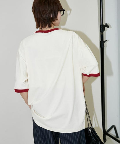 Mickey Mouse ミッキーマウス（米老鼠） 功能性面料 手繪圖案 Ringer圓領T恤