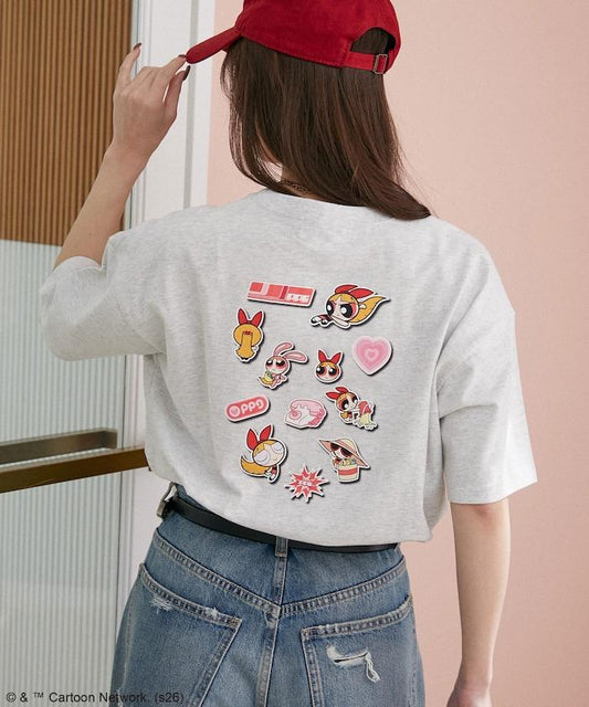 THE POWERPUFF GIRLS パワーパフガールズ（飛天小女警） 貼紙風 T恤
