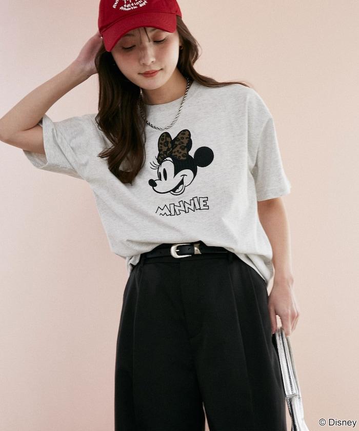 Minnie Mouse/ミニーマウス 豹紋拼接T恤