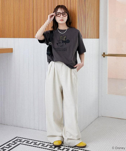 Minnie Mouse/ミニーマウス 豹紋拼接T恤