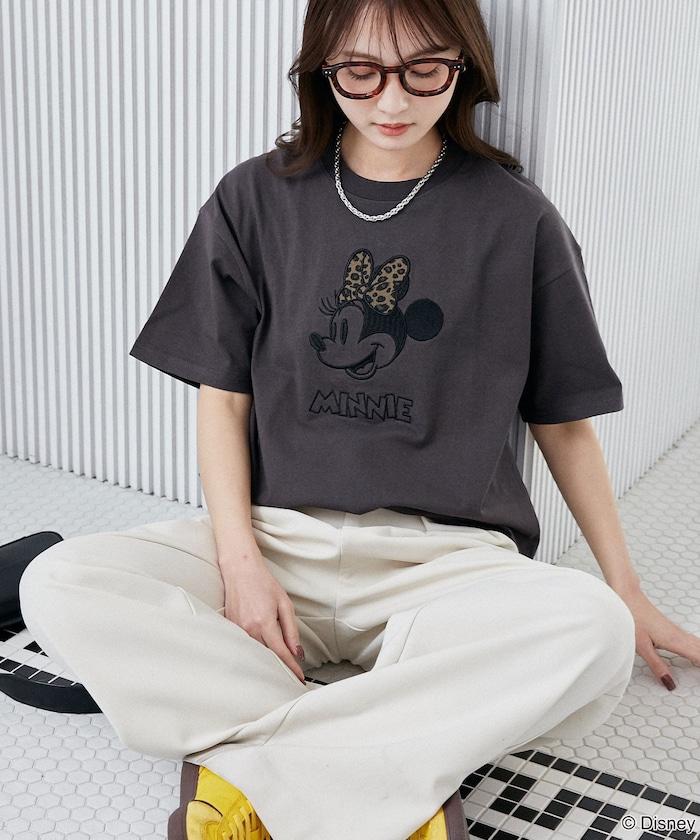 Minnie Mouse/ミニーマウス 豹紋拼接T恤