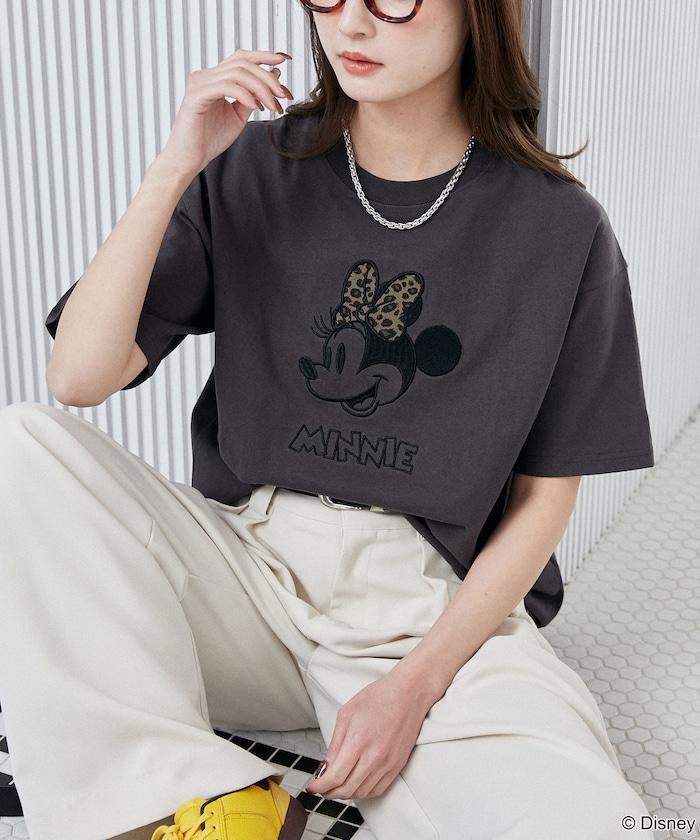 Minnie Mouse/ミニーマウス 豹紋拼接T恤