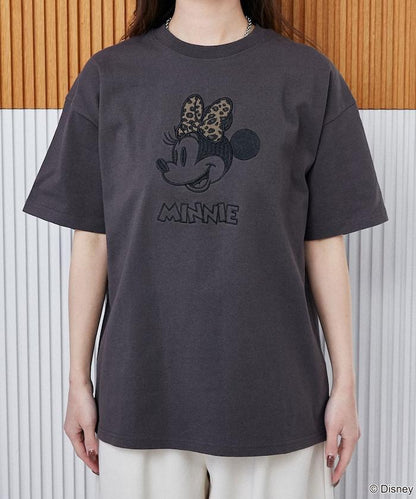Minnie Mouse/ミニーマウス 豹紋拼接T恤