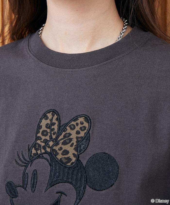 Minnie Mouse/ミニーマウス 豹紋拼接T恤