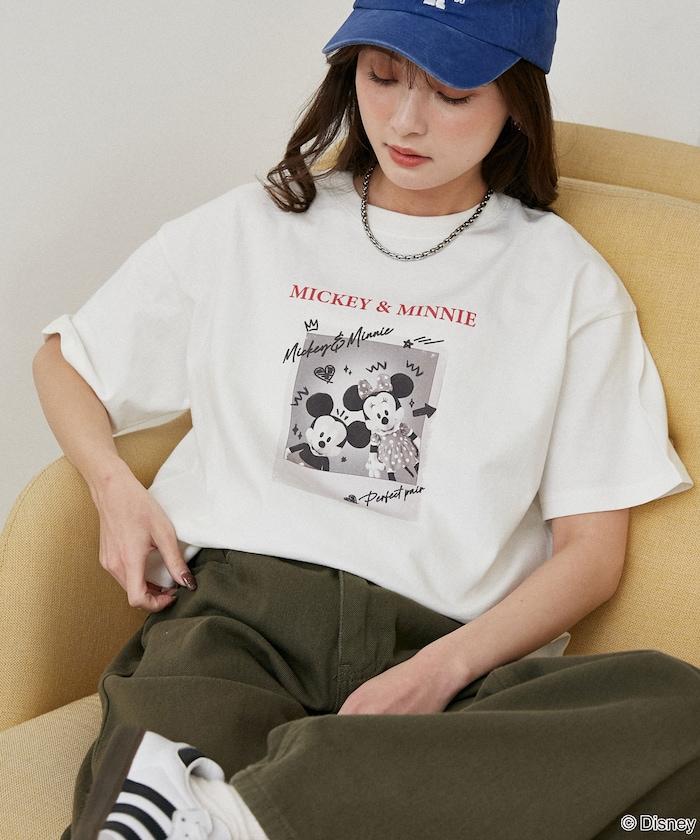 Minnie Mouse ミニーマウス 塗鴉風照片印花 T恤