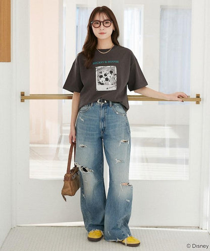 Minnie Mouse ミニーマウス 塗鴉風照片印花 T恤