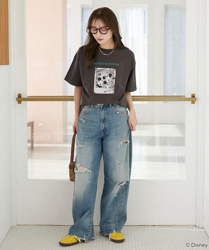 Minnie Mouse ミニーマウス 塗鴉風照片印花 T恤