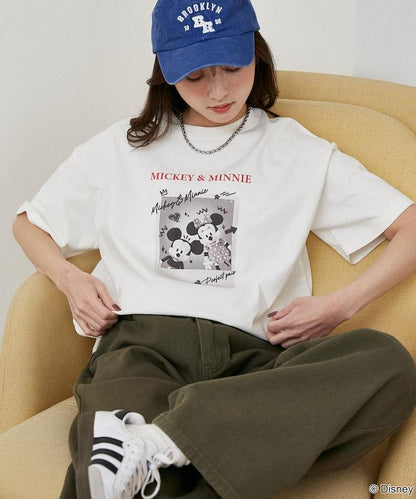 Minnie Mouse ミニーマウス 塗鴉風照片印花 T恤