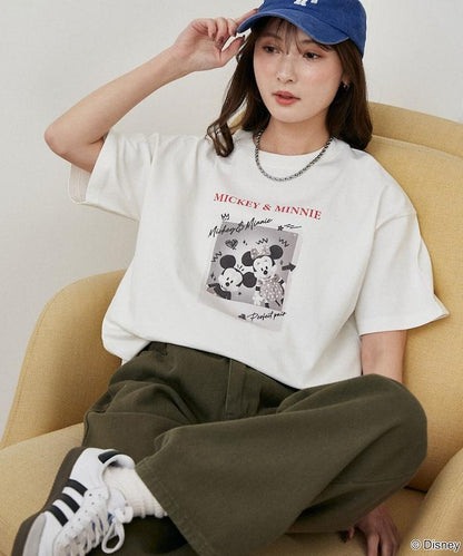 Minnie Mouse ミニーマウス 塗鴉風照片印花 T恤
