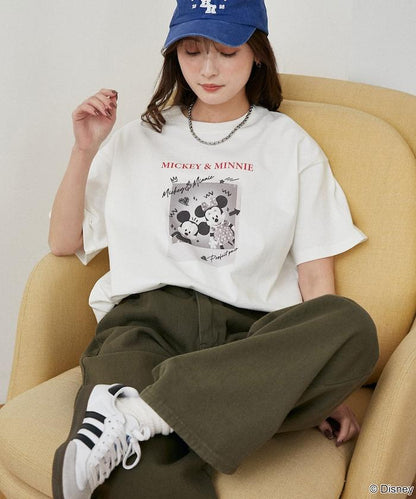 Minnie Mouse ミニーマウス 塗鴉風照片印花 T恤