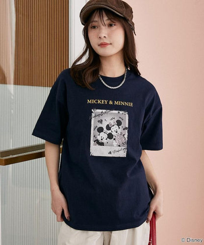 Minnie Mouse ミニーマウス 塗鴉風照片印花 T恤