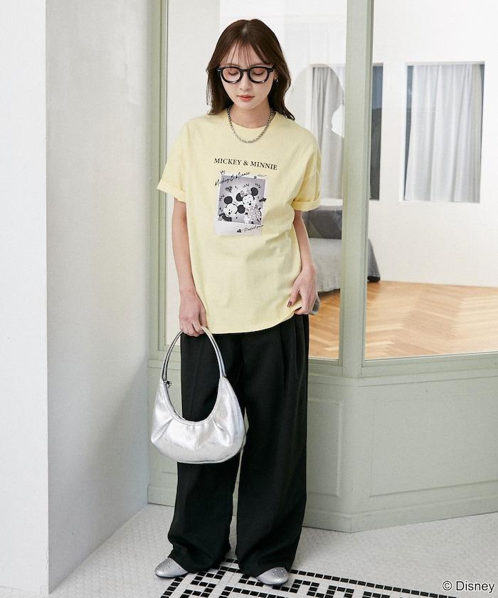 Minnie Mouse ミニーマウス 塗鴉風照片印花 T恤