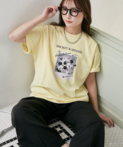 Minnie Mouse ミニーマウス 塗鴉風照片印花 T恤