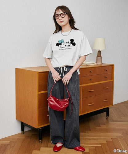 Mickey Mouse & Minnie Mouse（米老鼠和米妮） 相良刺繡 T恤